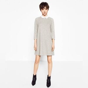 Zara Gray Dress with White  Collar